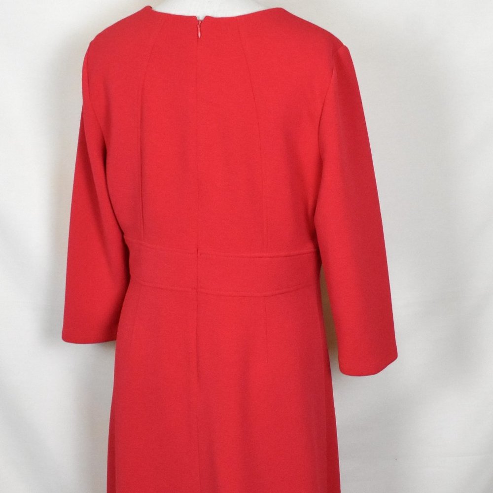 MAGGY LONDON Dress 12 Salmon Color Machine Wash Back Zipper Long Sleeve - Picture 3 of 5